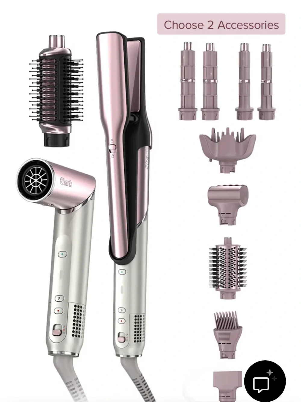 SHARK GLAM/ Multi-Style Women’s Hair Styler — Rose Gold